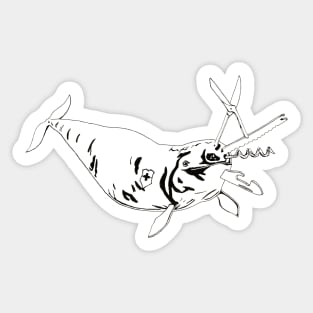 Swiss Army Narwhal Sticker